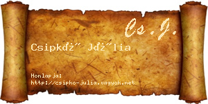 Csipkó Júlia névjegykártya